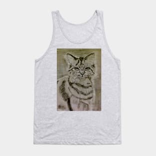 Gothic Cat Sketch Tank Top